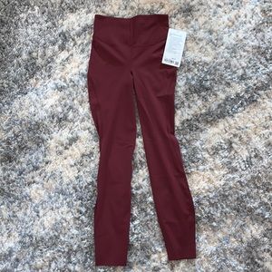 NWT Lululemon Base Pace High Rise Tight 25” Red Merlot Size 2